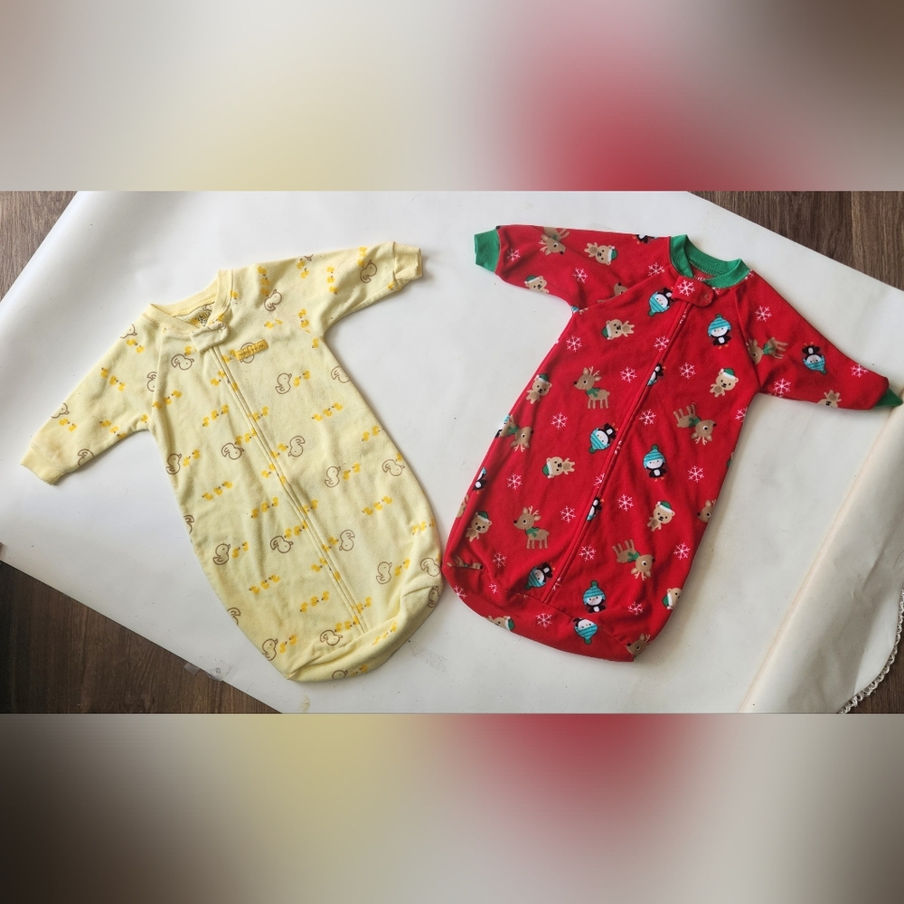 2 Child Of Mine by Carter's Baby Sleep Sacks  1 Christmas Print/1 Ducks 0-9month